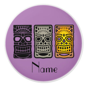 Triple Tiki Sculptures Thunder_Cove Ceramic Knob