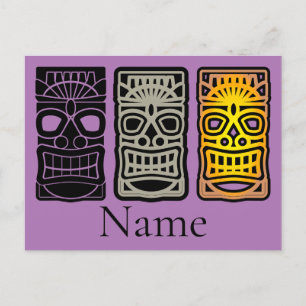 Triple Tiki Sculptures Thunder_Cove Holiday Postcard