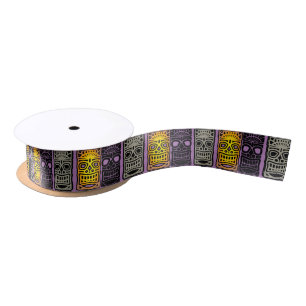 Triple Tiki Sculptures Thunder_Cove Satin Ribbon