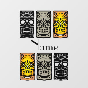 Triple Tiki Sculptures Thunder_Cove Window Cling