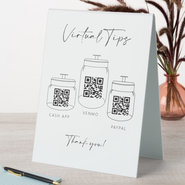 Triple Tip Jar Scan QR Code Cash App Payment (In SItu (Table))