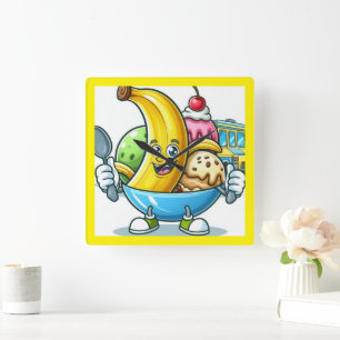 Triple Treat Tango Square Wall Clock