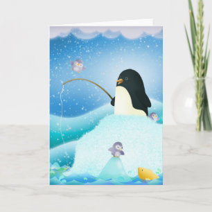 Triple trouble penguins - Greeting card