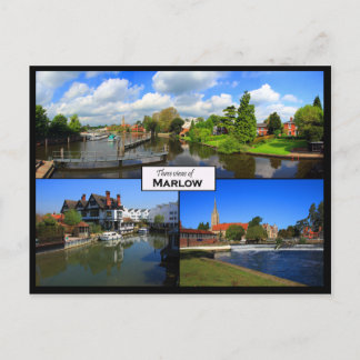 Triple view postcard of Marlow, Buckinghamshire