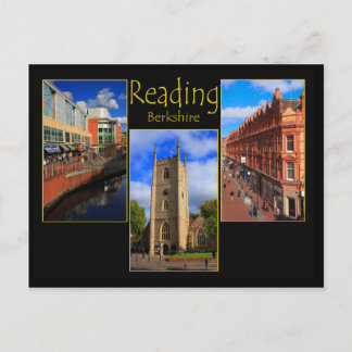 Triple view postcard of Reading, Berkshire England