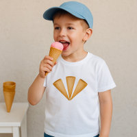 Triple Waffle Ice Cream Cone Summer Dessert