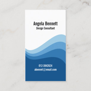 Triple Wave Dark Blue Business Card