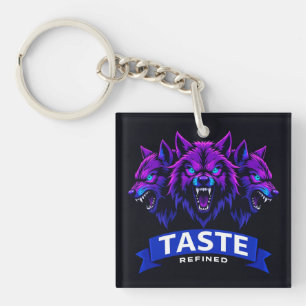 Triple Wolf Design Emphasising Strength Key Ring