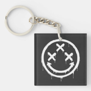 Triple X-Eyed Graffiti Smile Key Ring
