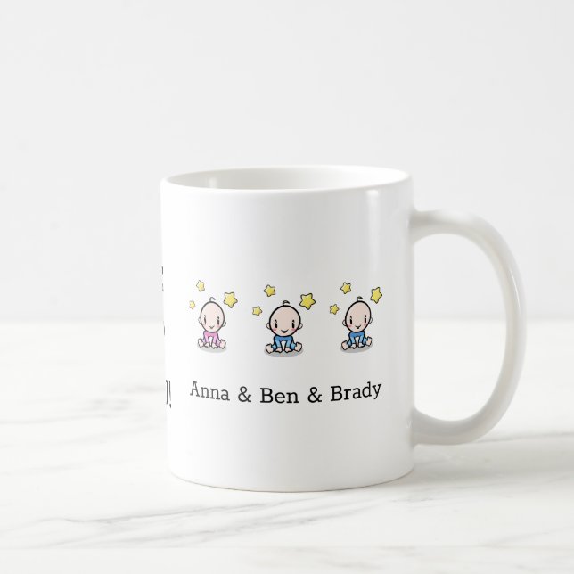 triplet babies: we love mum gift, coffee mug (Right)