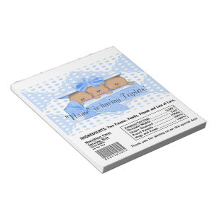 Triplet Baby Shower Candy Bar Wrappers Party Favou Notepad