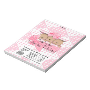 Triplet Baby Shower Candy Bar Wrappers Party Favou Notepad