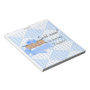 Triplet Baby Shower Candy Bar Wrappers Party Favou Notepad