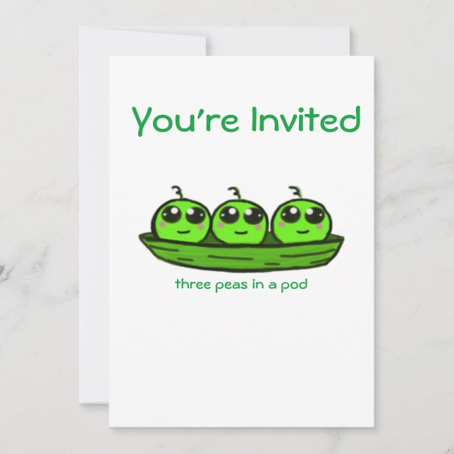 Triplet Baby Shower Invitation (Front)