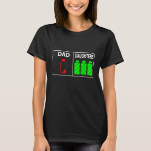 Triplet Dad of Three Daughters Funny Father's Day T-Shirt