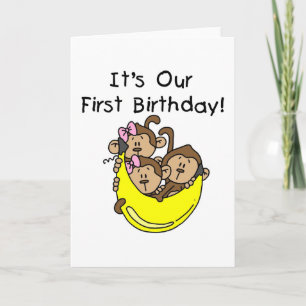 Triplets 1st - Two Girls One Boy Tshirts and Gifts Card