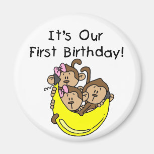 Triplets 1st - Two Girls One Boy Tshirts and Gifts Magnet