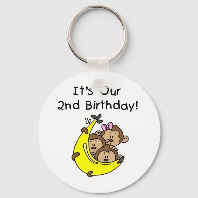 Triplets 2nd - Two Boys/ One Girl Tshirts Key Ring (Front)