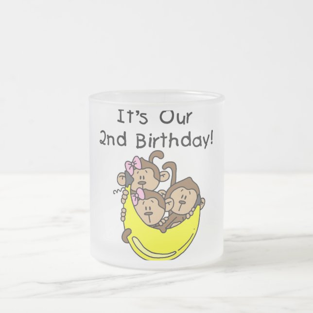 Triplets 2nd - Two Girls and a Boy Frosted Glass Coffee Mug (Center)