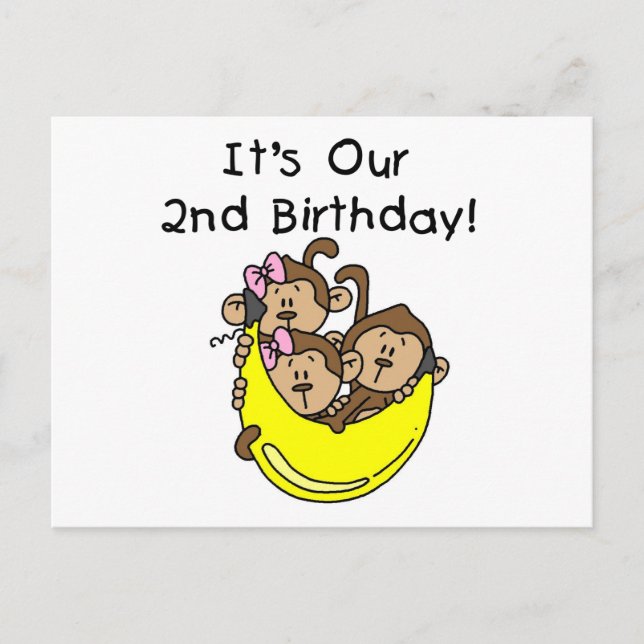 Triplets 2nd - Two Girls and a Boy Postcard (Front)