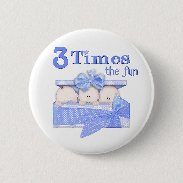 Triplets 6 Cm Round Badge (Front)