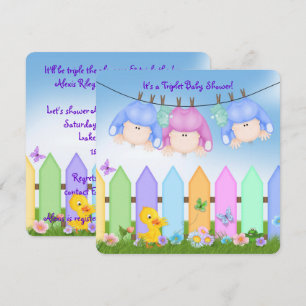 Triplets Baby Shower Invitation