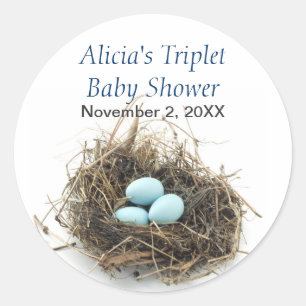 Triplets Baby Shower Sticker