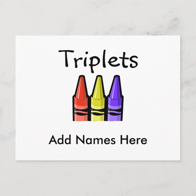 Triplets (Crayons) Postcard (Front)
