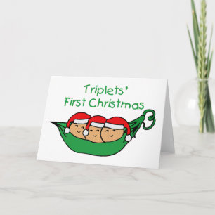 Triplets First Christmas - Pod (no date) Holiday Card