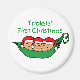 Triplets First Christmas - Pod (no date) Magnet