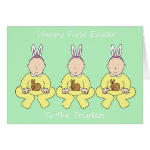 Triplets First Easter Cute Babies