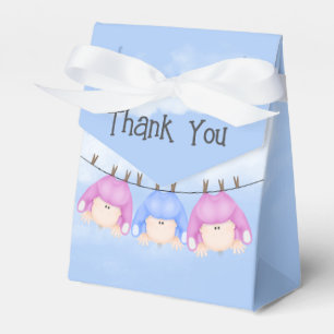 Triplets Hanging On Clothesline Favour Box
