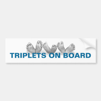 TRIPLETS ON BOARD BUMPER STICKER