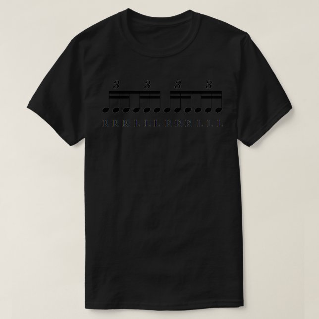 Triplets Rudiment Sticker T-Shirt (Design Front)