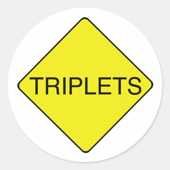 Triplets Sign Classic Round Sticker (Front)
