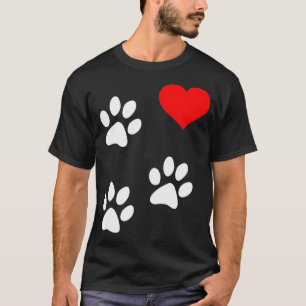 Tripod print 3Legged Dog Amputee Love Paws Heart T-Shirt