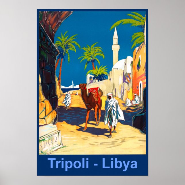 Tripoli, Libya retro travel poster (Front)
