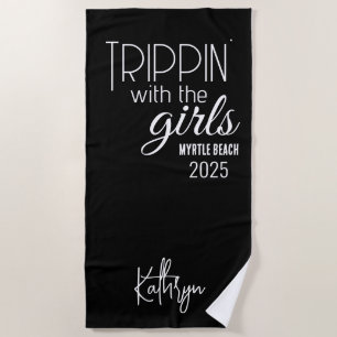 Trippin' with the Girls Personalised Beach Towel