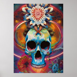 Tripping Balls Art - Tribal Skull Poster