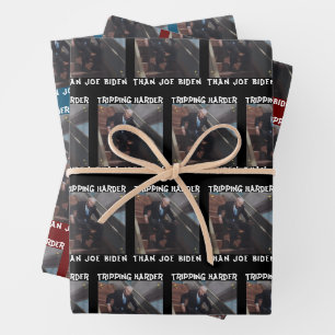 Tripping Harder Than Joe Biden Wrapping Paper Sheet