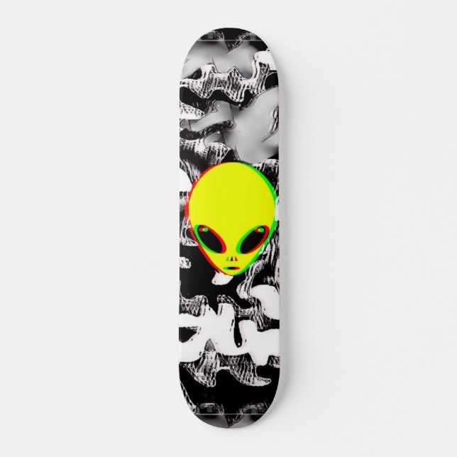 Trippy Alien Camo Skateboard (Front)