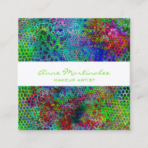 Trippy Animal Print Square Business Card