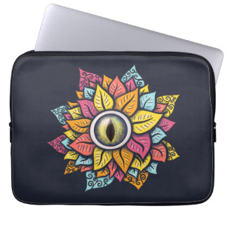 Trippy art colourful eye flower laptop sleeve