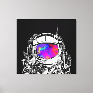 Trippy Astronaut Helmet Canvas Print