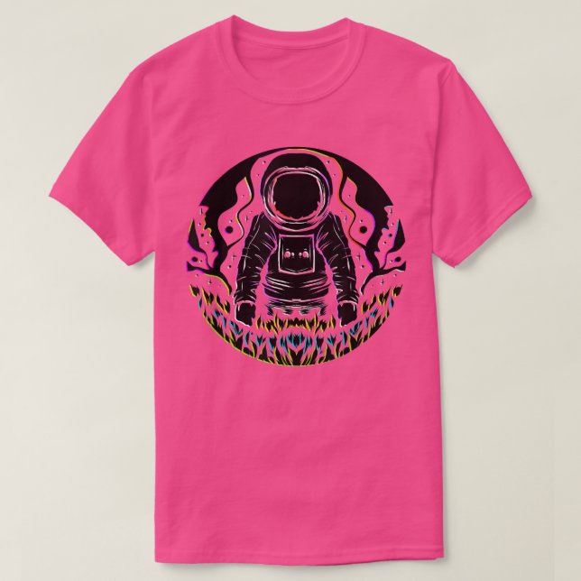 Trippy Astronaut Space Ship T-Shirt (Design Front)