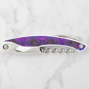 Trippy Black and Magenta Retro Liquid Swirl Corkscrew