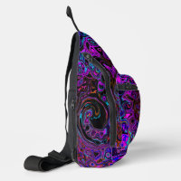 Trippy Black and Magenta Retro Liquid Swirl