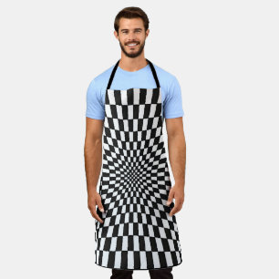 Trippy Black and White chequered Apron