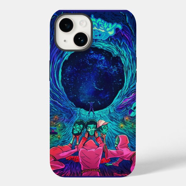 Trippy black light poster colourful popular case (Back)