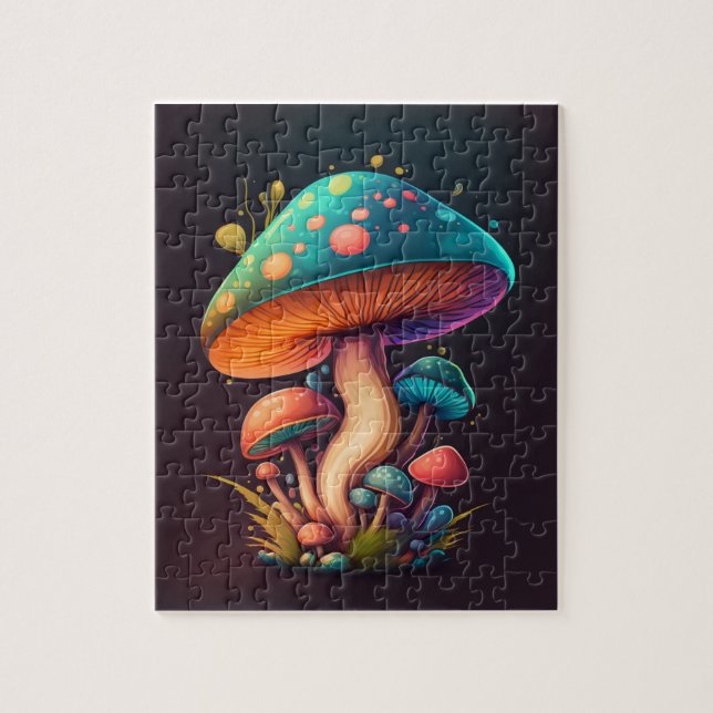 Trippy Blue Amanita Muscaria Flexible Photo Magnet Jigsaw Puzzle (Vertical)